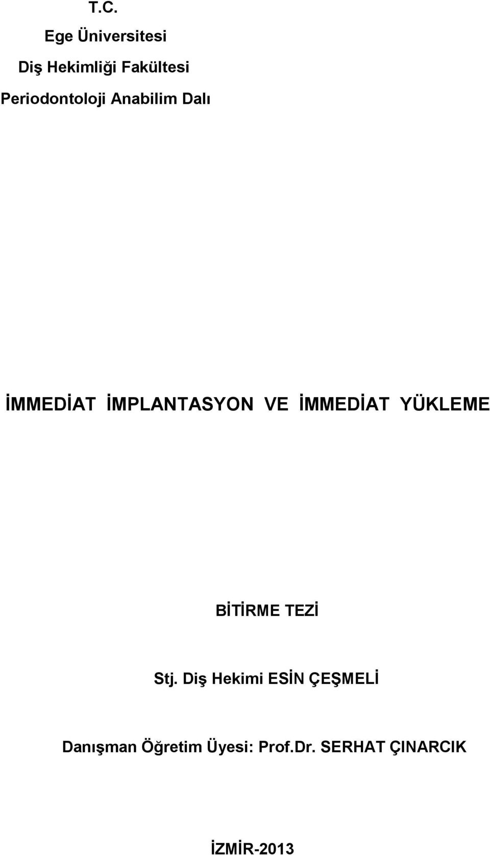 İMMEDİAT YÜKLEME BİTİRME TEZİ Stj.