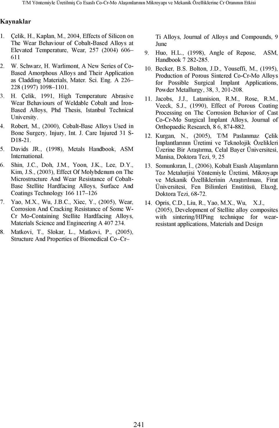 Warlimont, A New Series of Co- Based Amorphous Alloys and Their Application as Cladding Materials, Mater. Sci. Eng. A 226 228 (1997) 1098 1101. 3. H.