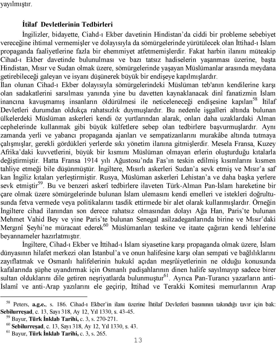 olan İttihad-ı İslam propaganda faaliyetlerine fazla bir ehemmiyet atfetmemişlerdir.