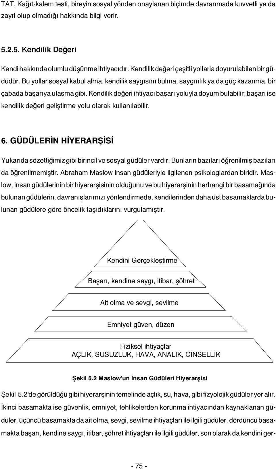 Kendilik değeri ihtiyacı başarı yoluyla doyum bulabilir; başarı ise kendilik değeri geliştirme yolu olarak kullanılabilir. 6.