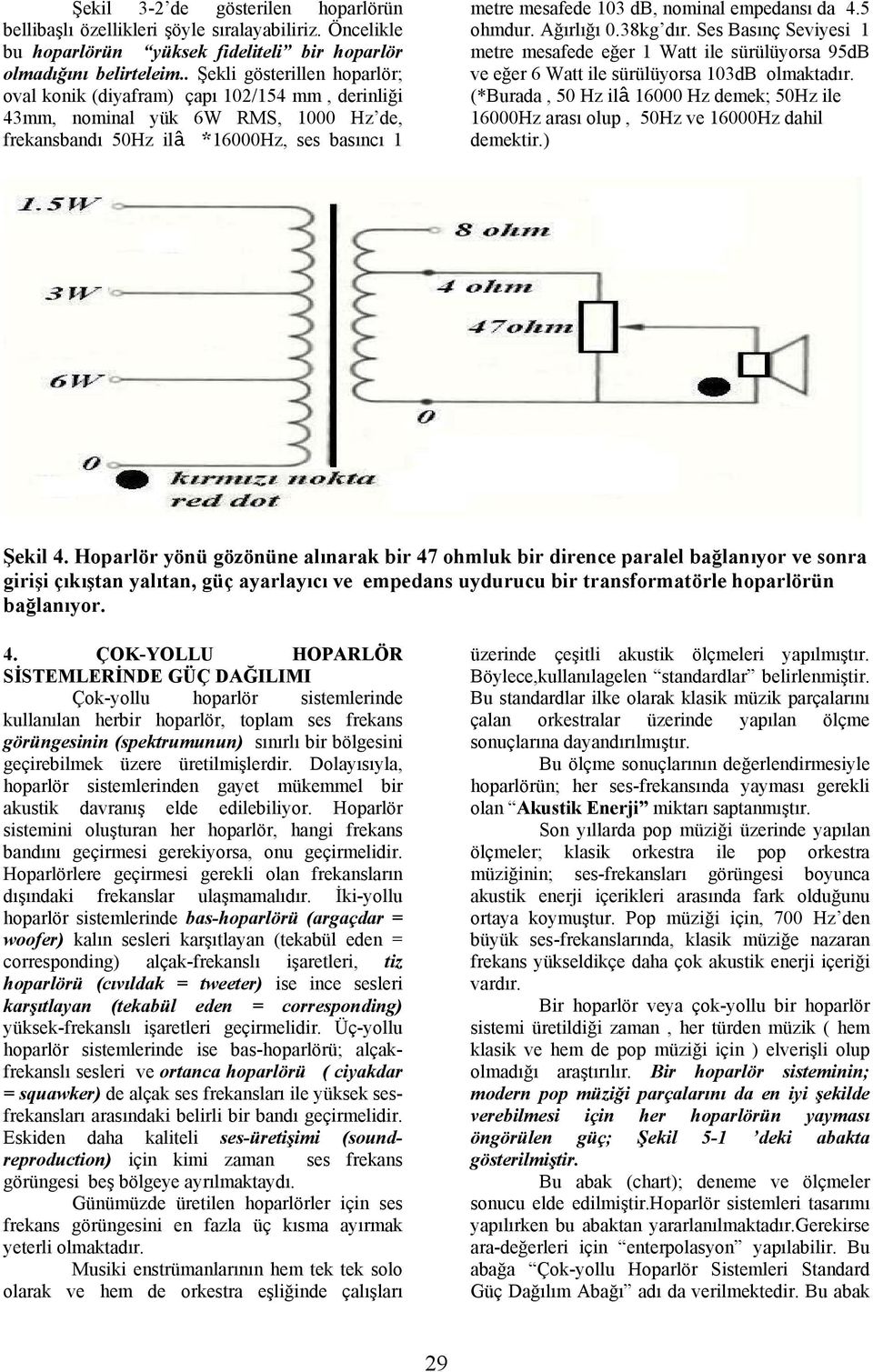 empedansı da 4.5 ohmdur. Ağırlığı 0.38kg dır. Ses Basınç Seviyesi 1 metre mesafede eğer 1 Watt ile sürülüyorsa 95dB ve eğer 6 Watt ile sürülüyorsa 103dB olmaktadır.