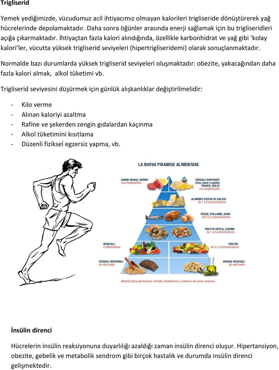 İhtiyaçtan fazla kalori alındığında, özellikle karbonhidrat ve yağ gibi kolay kalori ler, vücutta yüksek trigliserid seviyeleri (hipertrigliseridemi) olarak sonuçlanmaktadır.