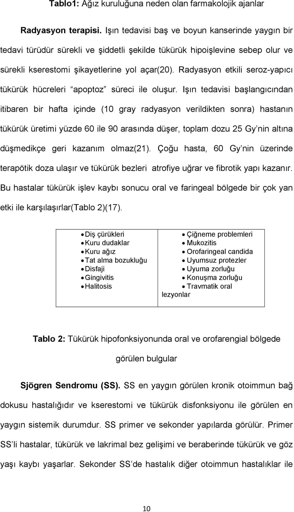 Radyasyon etkili seroz-yapıcı tükürük hücreleri apoptoz süreci ile oluşur.