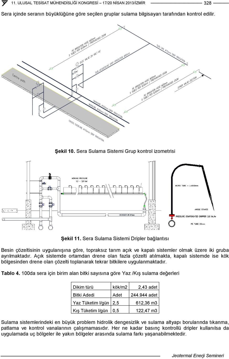 Açık sistemde ortamdan drene olan fazla çözelti atılmakta, kapalı sistemde ise kök bölgesinden drene olan çözelti toplanarak tekrar bitkilere uygulanmaktadır. Tablo 4.