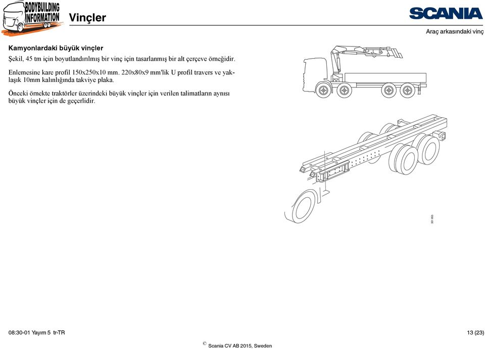 220x80x9 mm'lik U profil travers ve yaklaşık 10mm kalınlığında takviye plaka.