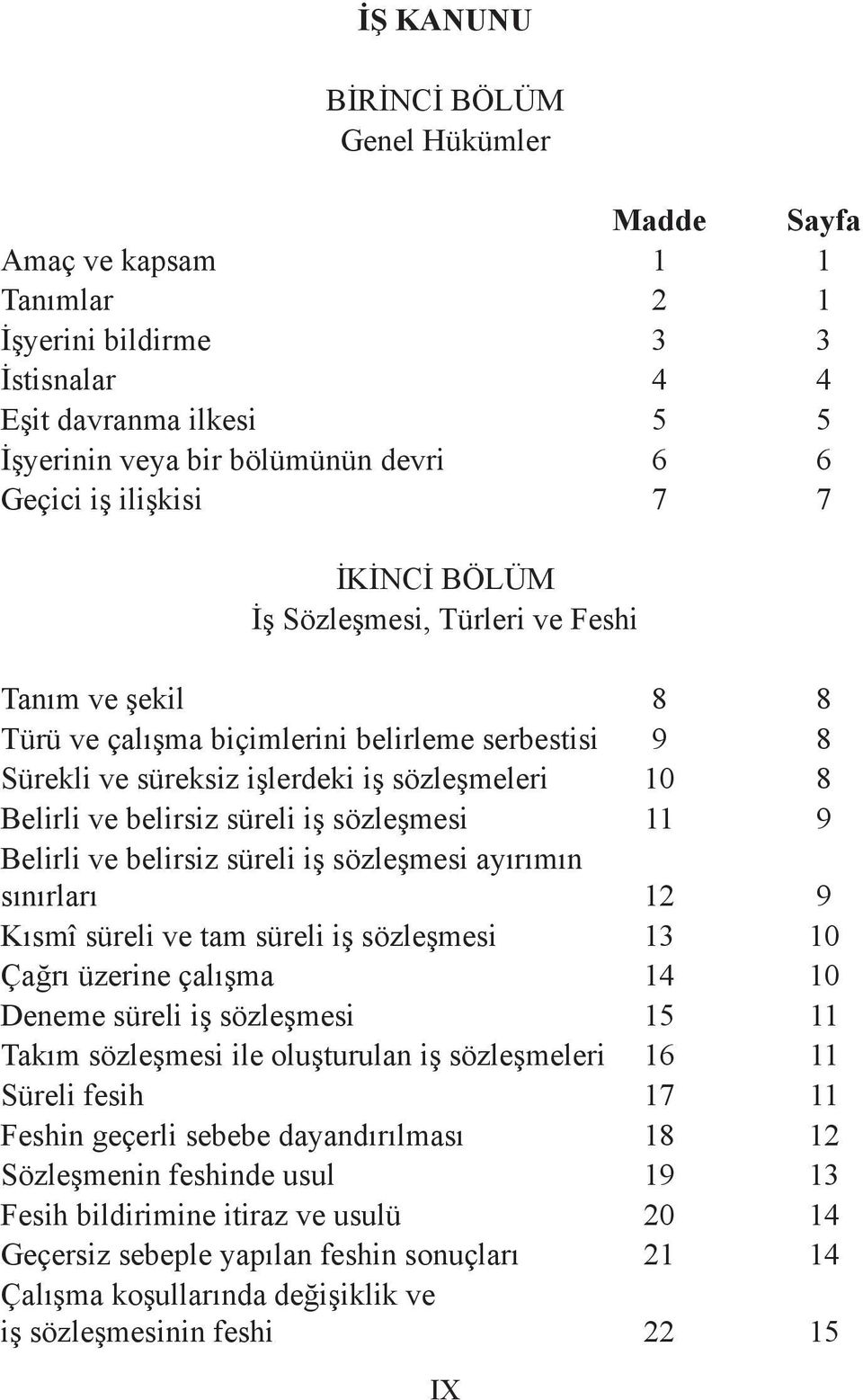 belirsiz süreli iş sözleşmesi 11 9 Belirli ve belirsiz süreli iş sözleşmesi ayırımın sınırları 12 9 Kısmî süreli ve tam süreli iş sözleşmesi 13 10 Çağrı üzerine çalışma 14 10 Deneme süreli iş