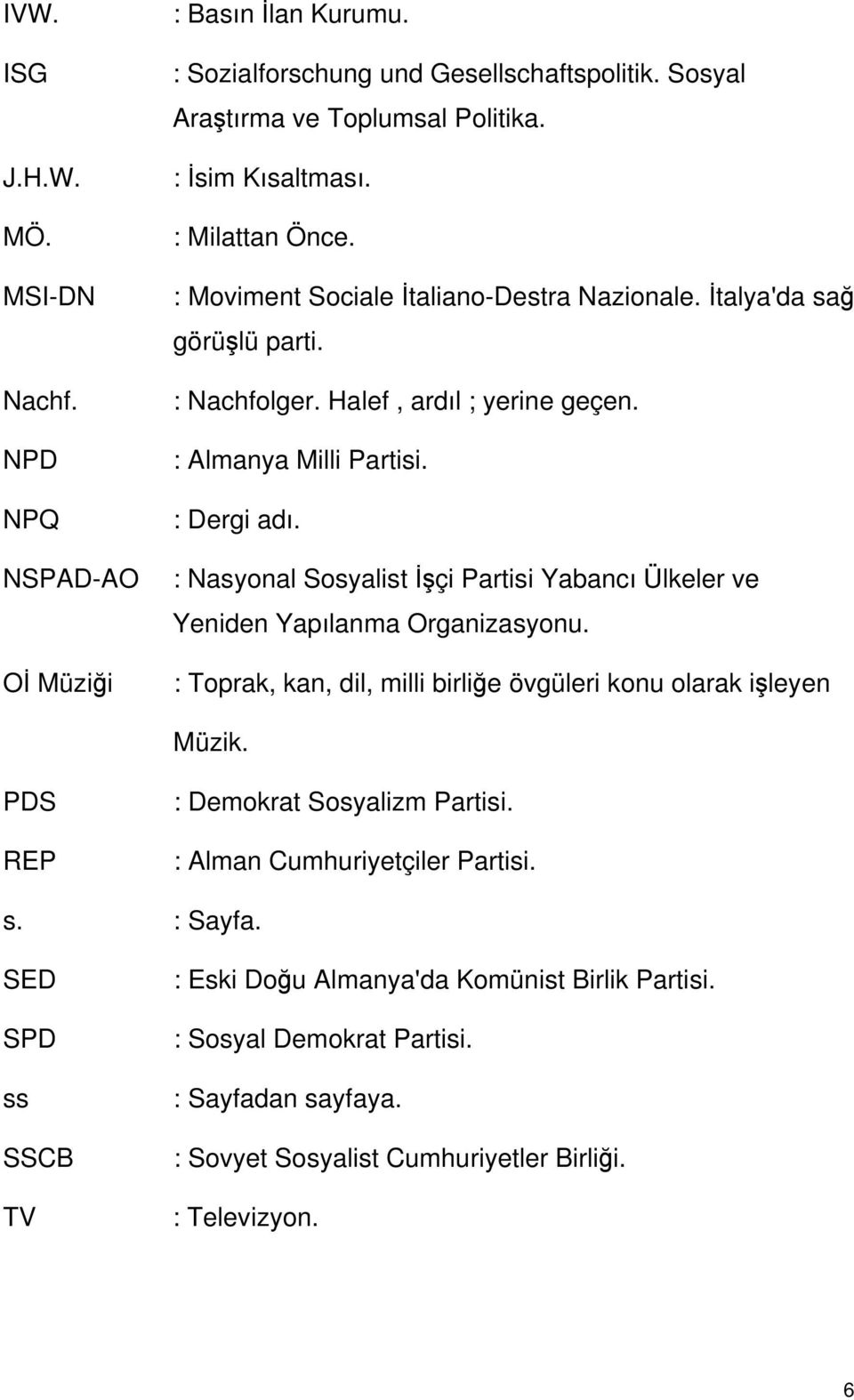 : Nasyonal Sosyalist İşçi Partisi Yabancı Ülkeler ve Yeniden Yapılanma Organizasyonu. : Toprak, kan, dil, milli birliğe övgüleri konu olarak işleyen Müzik.