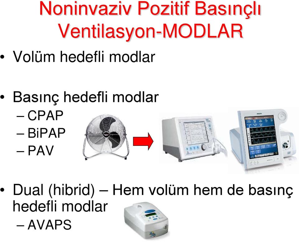 Basınç hedefli modlar CPAP BiPAP PAV
