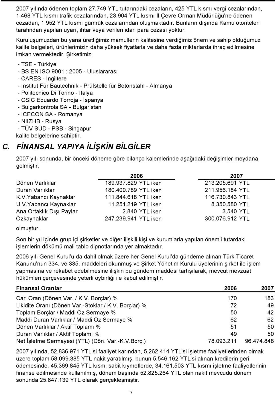 Kuruluşumuzdan bu yana ürettiğimiz mamullerin kalitesine verdiğimiz önem ve sahip olduğumuz kalite belgeleri, ürünlerimizin daha yüksek fiyatlarla ve daha fazla miktarlarda ihraç edilmesine imkan