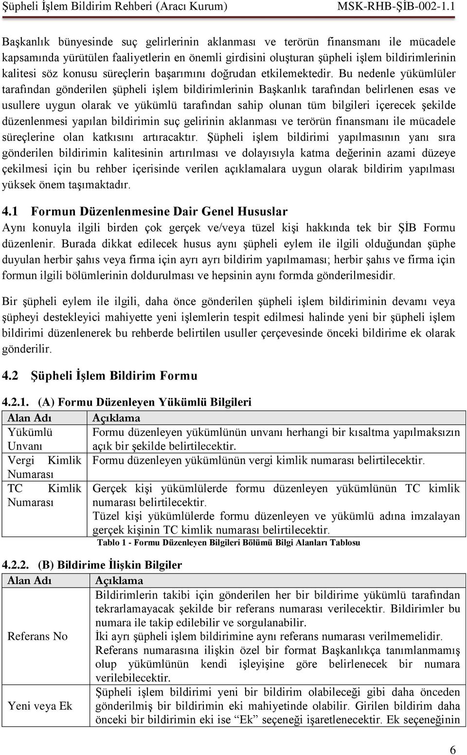 Bu nedenle yükümlüler tarafından gönderilen şüpheli işlem bildirimlerinin Başkanlık tarafından belirlenen esas ve usullere uygun olarak ve yükümlü tarafından sahip olunan tüm bilgileri içerecek