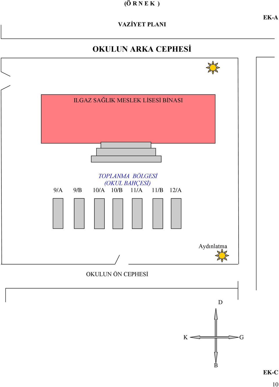 TOPLANMA BÖLGESİ (OKUL BAHÇESİ) 9/A 9/B 10/A