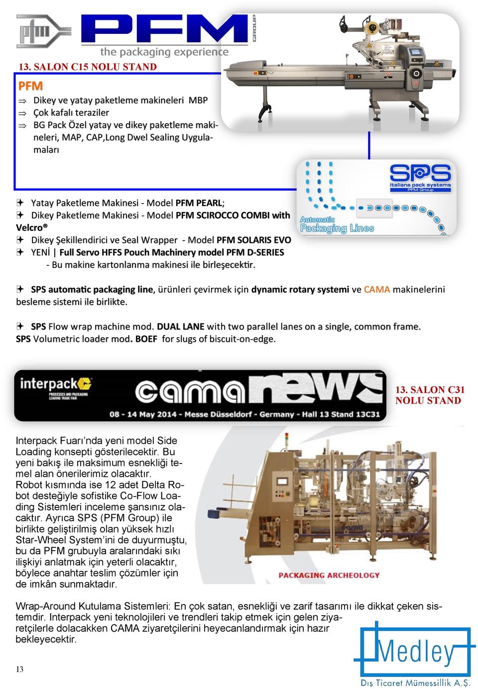 D-SERIES - Bu makine kartonlanma makinesi ile birleşecektir. SPS automatic packaging line, ürünleri çevirmek için dynamic rotary systemi ve CAMA makinelerini besleme sistemi ile birlikte.