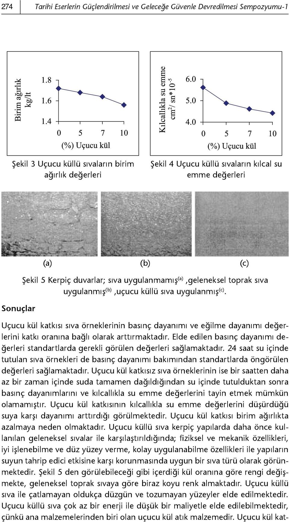 Uçucu kül katkısı sıva örneklerinin basınç dayanımı ve eğilme dayanımı değerlerini katkı oranına bağlı olarak arttırmaktadır.