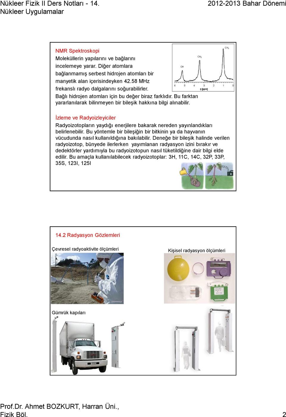 İzleme ve Radyoizleyiciler Radyoizotopların yaydığı enerjilere bakarak nereden yayınlandıkları belirlenebilir.