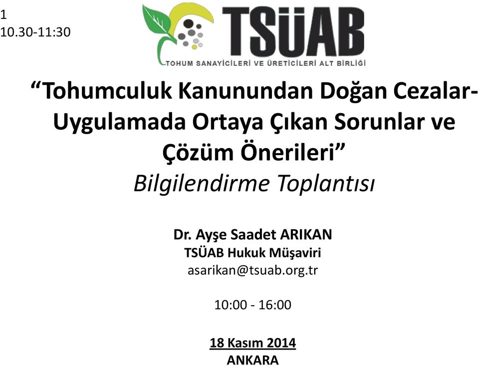 Bilgilendirme Toplantısı Dr.