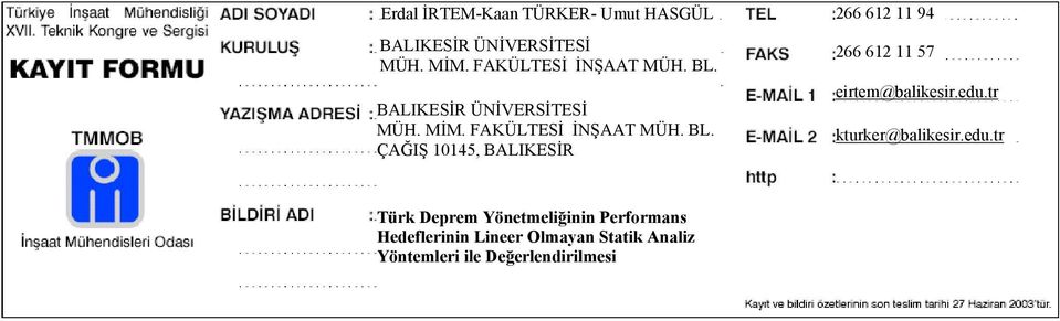 ÇAĞIŞ 10145, BALIKESİR 266 612 11 94 266 612 11 57 eirtem@balikesir.edu.