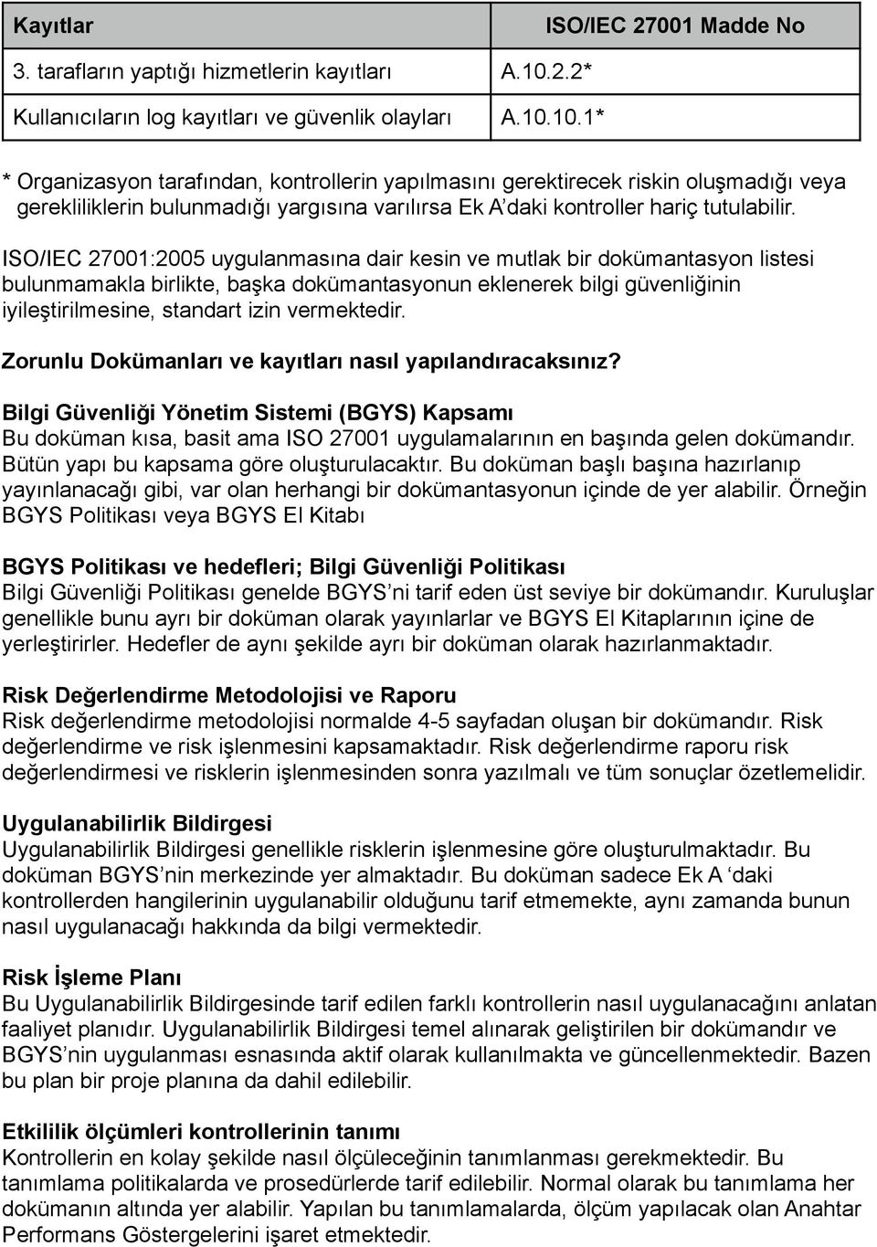 Zorunlu Dokümanları ve kayıtları nasıl yapılandıracaksınız? Bilgi Güvenliği Yönetim Sistemi (BGYS) Kapsamı Bu doküman kısa, basit ama ISO 27001 uygulamalarının en başında gelen dokümandır.