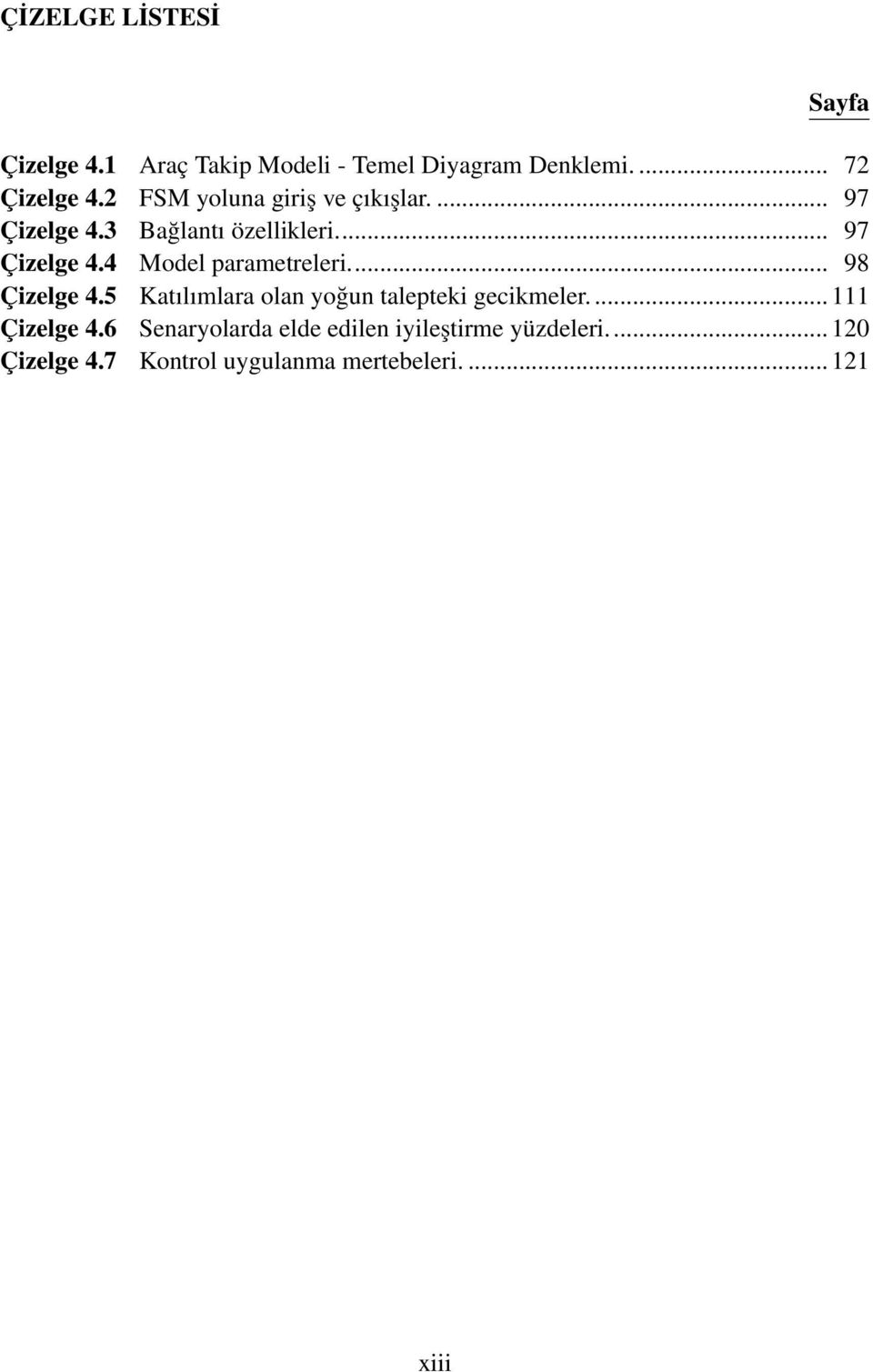 .. 98 Çizelge 4.5 Katılımlara olan yoğun talepteki gecikmeler.... 111 Çizelge 4.