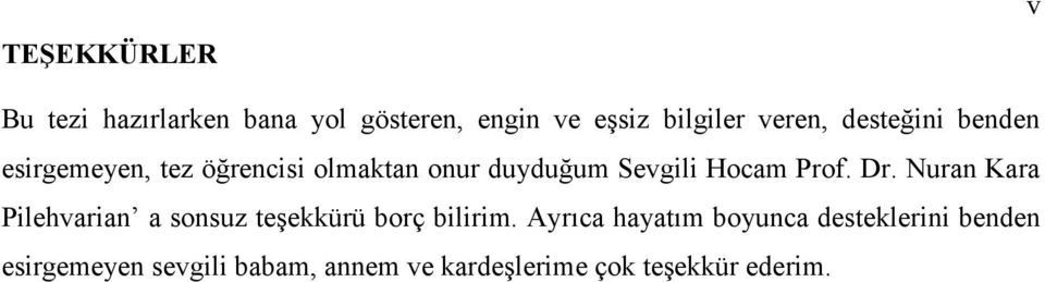 Dr. Nuran Kara Pilehvarian a sonsuz teşekkürü borç bilirim.