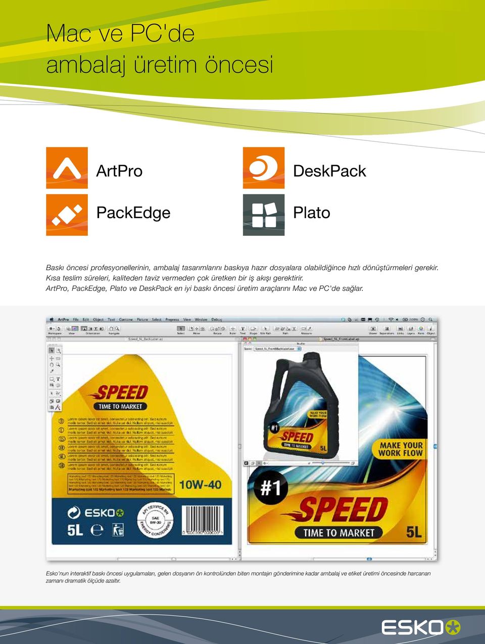 ArtPro, PackEdge, Plato ve DeskPack en iyi baskı öncesi üretim araçlarını Mac ve PC'de sağlar.