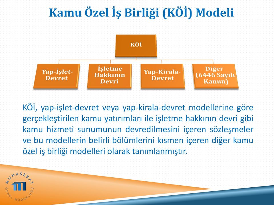 kamu hizmeti sunumunun devredilmesini içeren sözleşmeler ve bu modellerin belirli