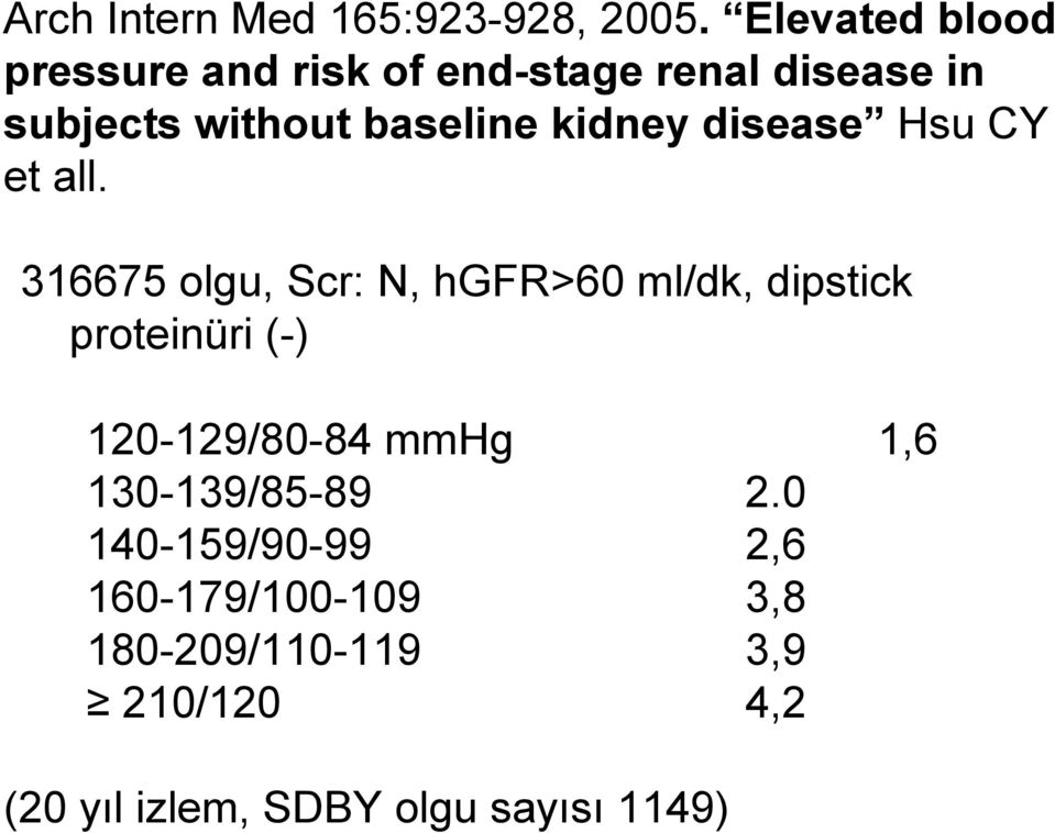 kidney disease Hsu CY et all.