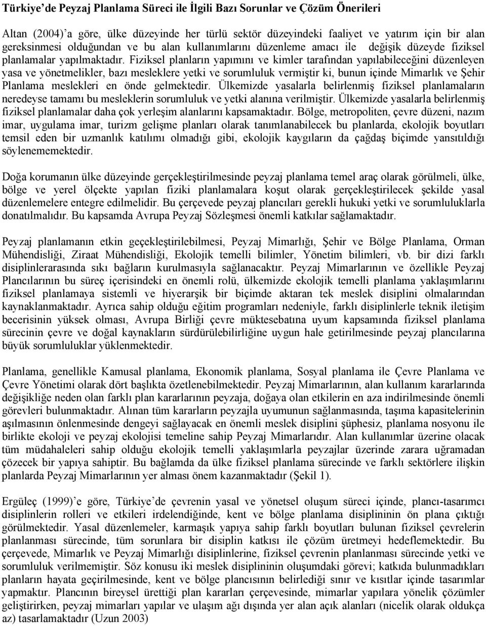 Fiziksel planların yapımını ve kimler tarafından yapılabileceğini düzenleyen yasa ve yönetmelikler, bazı mesleklere yetki ve sorumluluk vermiştir ki, bunun içinde Mimarlık ve Şehir Planlama