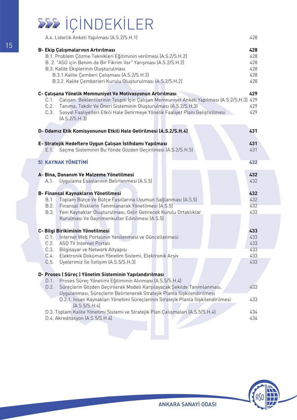 S.2/S.H.2) 428 C- Çalışana Yönelik Memnuniyet Ve Motivasyonun Artırılması 429 C.1. Çalışan Beklentilerinin Tespiti İçin Çalışan Memnuniyet Anketi Yapılması (A.S.2/S.H.3) 429 C.2. Tanıma, Takdir Ve Öneri Sisteminin Oluşturulması (A.