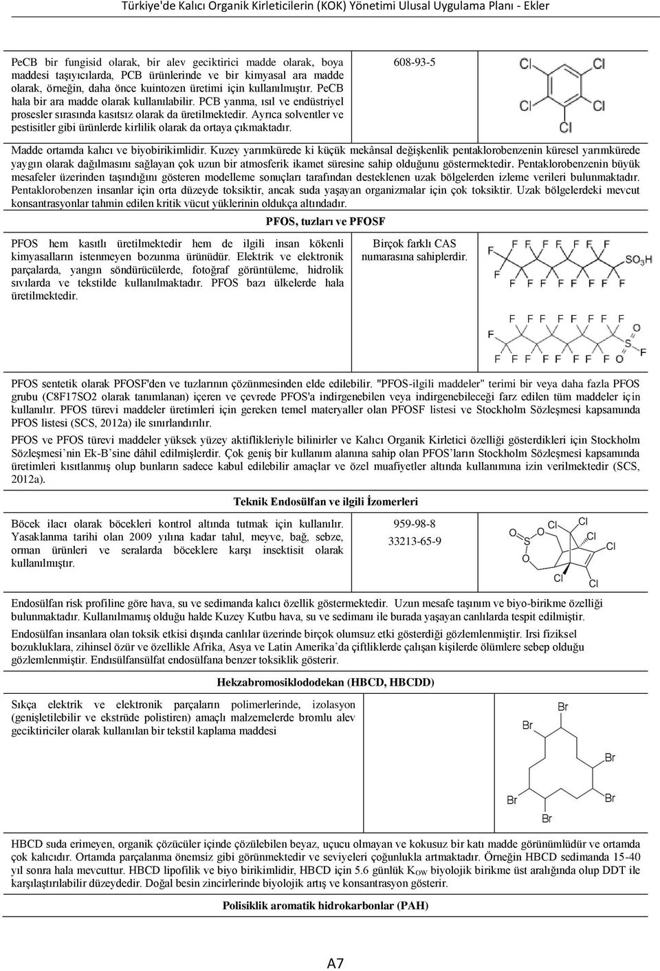 Ayrıca solventler ve pestisitler gibi ürünlerde kirlilik olarak da ortaya çıkmaktadır. 608-93-5 Madde ortamda kalıcı ve biyobirikimlidir.