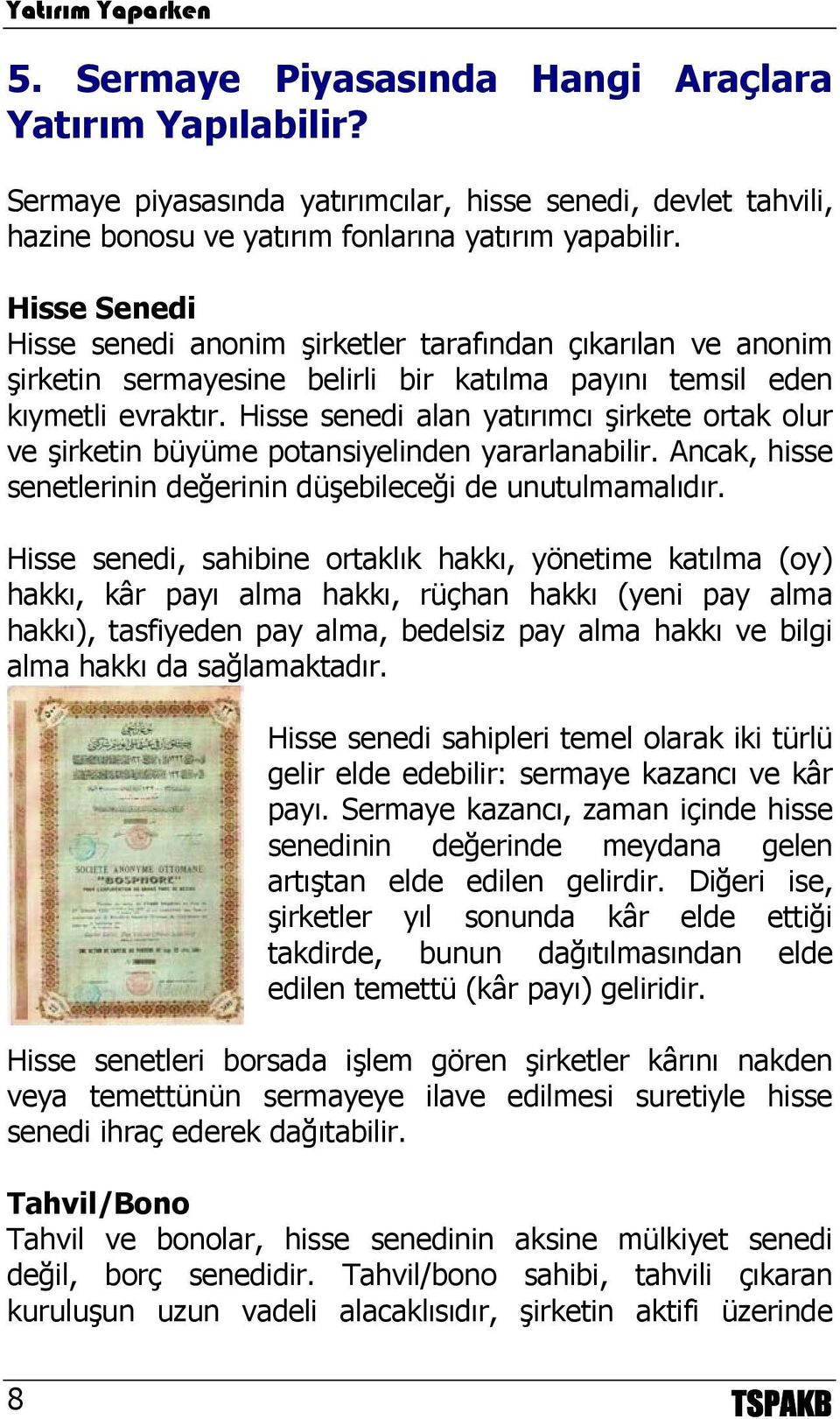 Hisse senedi alan yatırımcı şirkete ortak olur ve şirketin büyüme potansiyelinden yararlanabilir. Ancak, hisse senetlerinin değerinin düşebileceği de unutulmamalıdır.