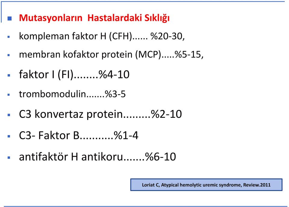 ..%4 10 trombomodulin...%3 5 C3 konvertaz protein...%2 10 C3 Faktor B.