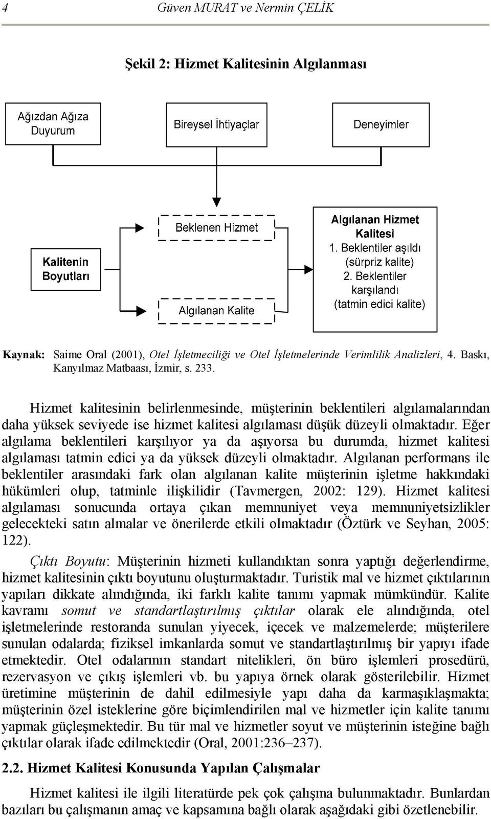 Eğer algılama beklentileri karşılıyor ya da aşıyorsa bu durumda, hizmet kalitesi algılaması tatmin edici ya da yüksek düzeyli olmaktadır.