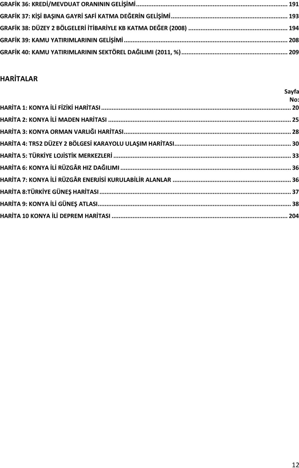 .. 20 HARİTA 2: KONYA İLİ MADEN HARİTASI... 25 HARİTA 3: KONYA ORMAN VARLIĞI HARİTASI... 28 HARİTA 4: TR52 DÜZEY 2 BÖLGESİ KARAYOLU ULAŞIM HARİTASI... 30 HARİTA 5: TÜRKİYE LOJİSTİK MERKEZLERİ.
