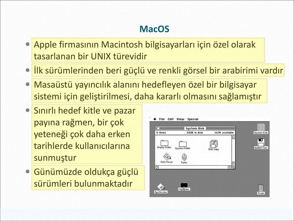 bilgisayar sistemi için geliştirilmesi, daha kararlı olmasını sağlamıştır Sınırlı hedef kitle ve pazar payına