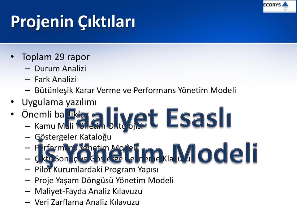 Kataloğu Performans Yönetim Modeli Çıktı, Sonuç ve Gösterge Belirleme Klavuzu Pilot Kurumlardaki