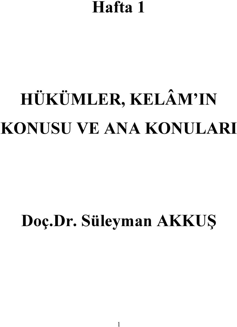 ANA KONULARI Doç.