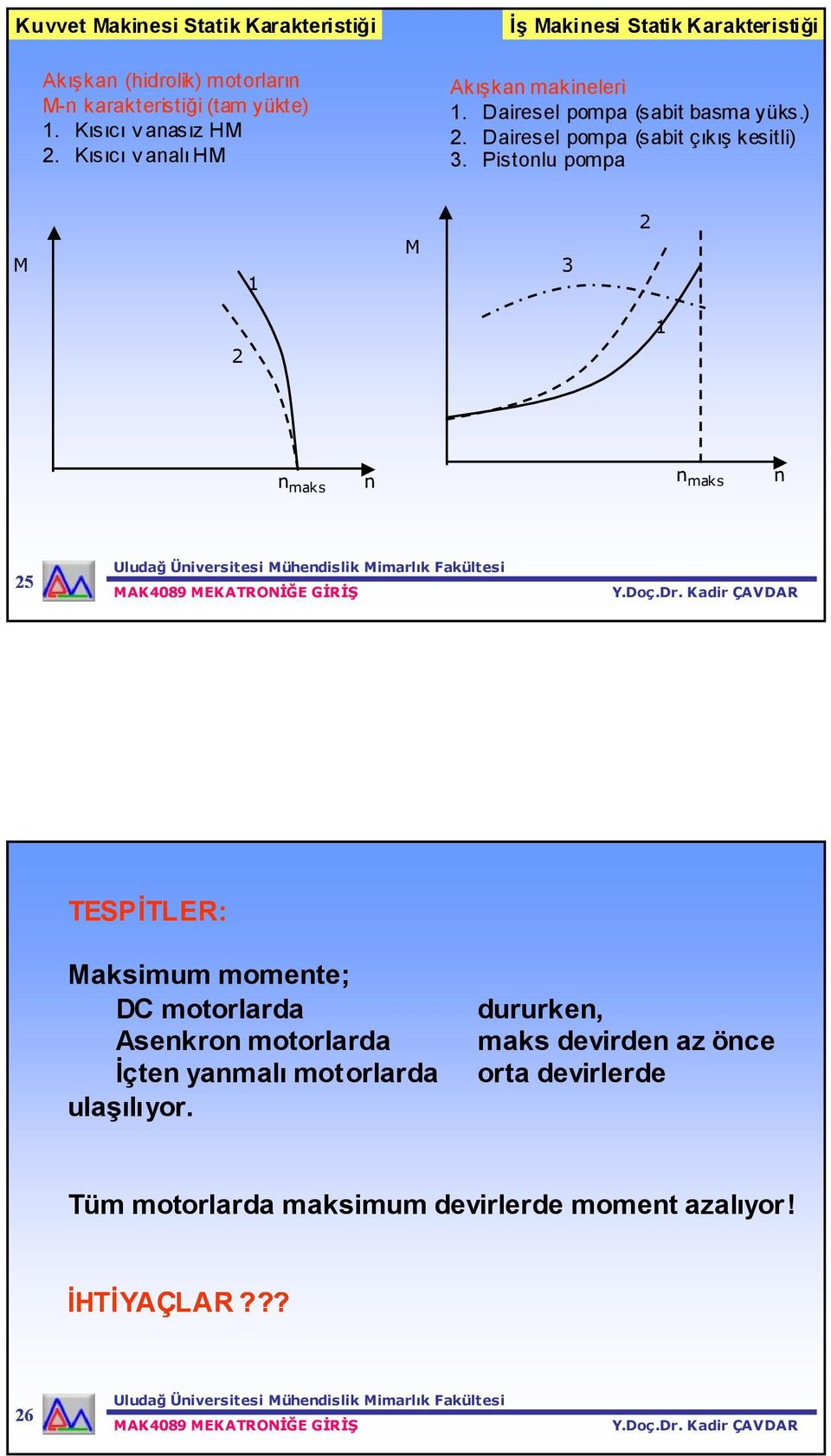 Dairesel pompa (sabit çıkış kesitli) 3.