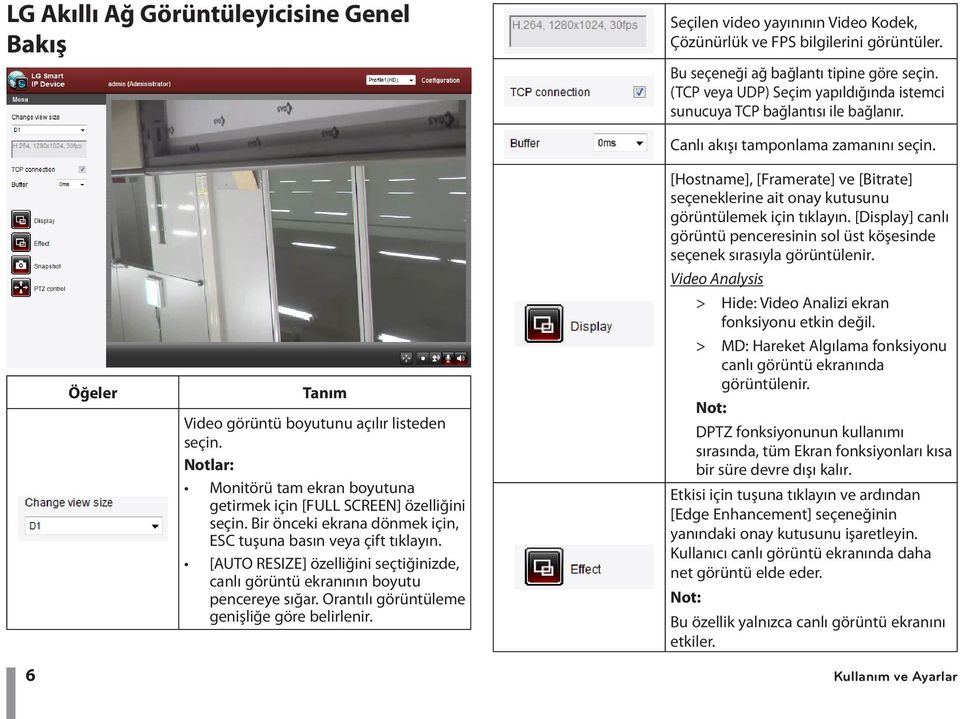 Notlar: Monitörü tam ekran boyutuna getirmek için [FULL SCREEN] özelliğini seçin. Bir önceki ekrana dönmek için, ESC tuşuna basın veya çift tıklayın.