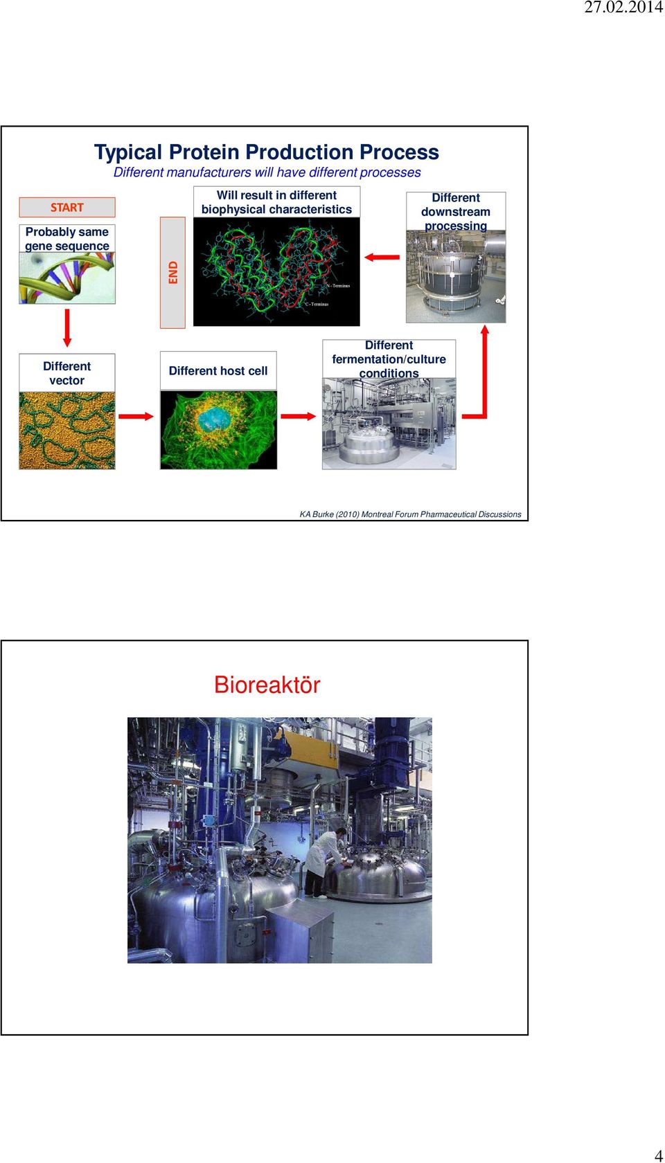 characteristics Different downstream processing END Different vector Different host cell