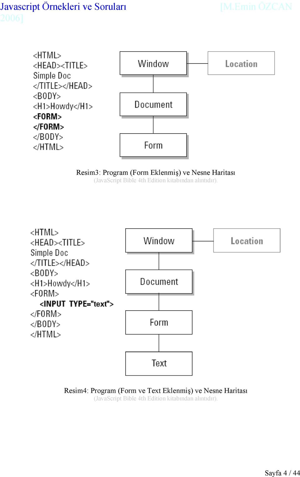 Resim4: Program (Form ve Text Eklenmiş) ve Nesne