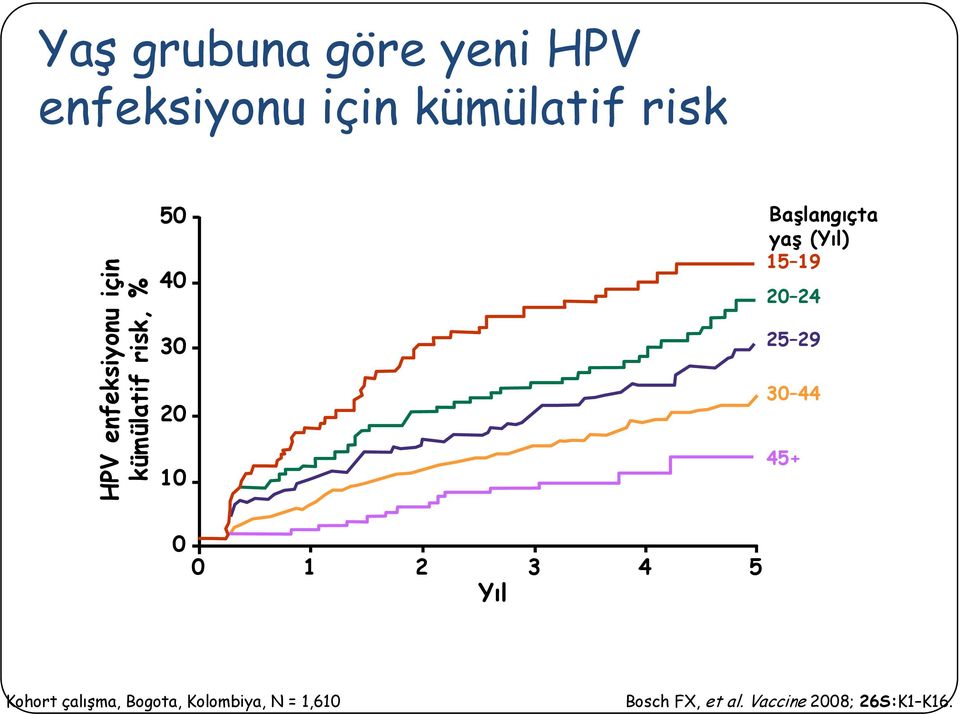 (Yıl) 15 19 20 24 25 29 30 44 45+ 0 0 1 2 3 4 5 Yıl Kohort