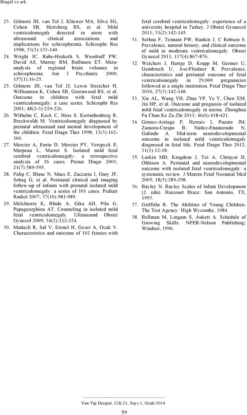 Wright IC, Rabe-Hesketh S, Woodruff PW, David AS, Murray RM, Bullmore ET. Metaanalysis of regional brain volumes in schizophrenia. Am J Psychiatry 2000; 157(1):16-25. 25.