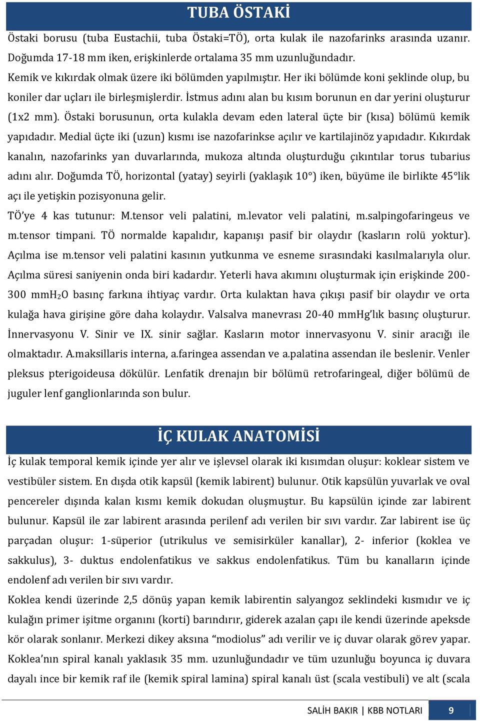 İstmus adını alan bu kısım borunun en dar yerini oluşturur (1x2 mm). Östaki borusunun, orta kulakla devam eden lateral üçte bir (kısa) bölümü kemik yapıdadır.