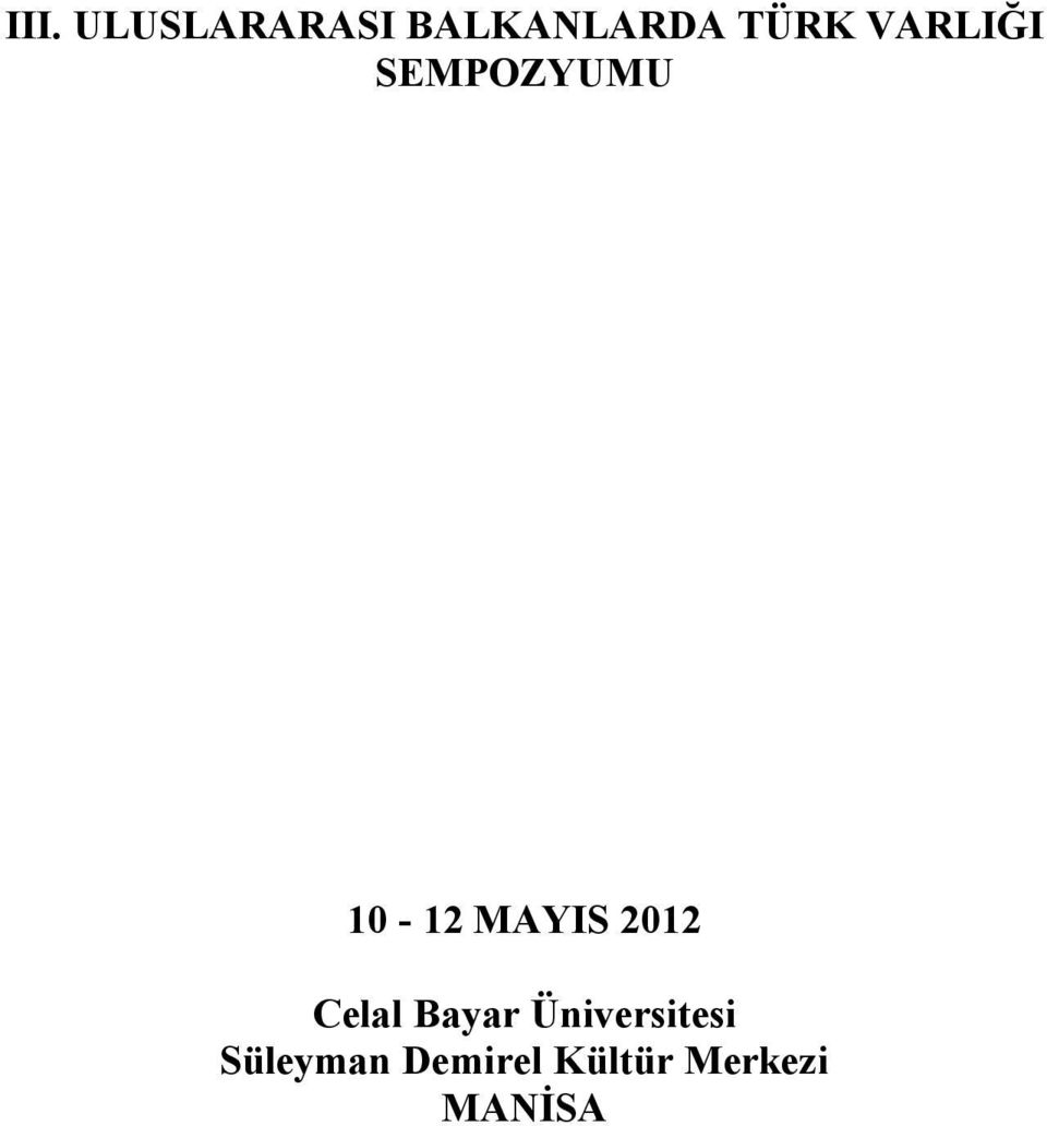 SEMPOZYUMU 10-12 MAYIS 2012