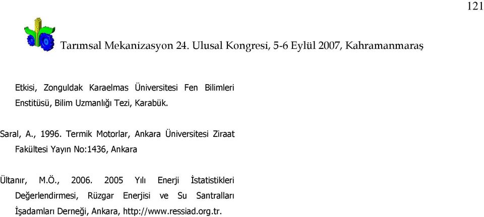 Termik Motorlar, Ankara Üniversitesi Ziraat Fakültesi Yayın No:1436, Ankara Ültanır, M.