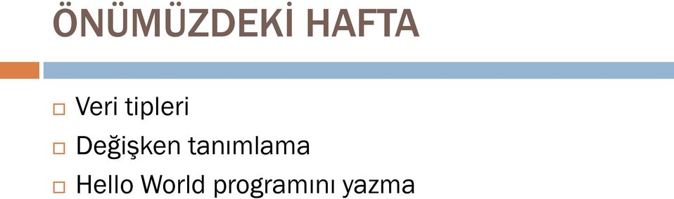 Değişken tanımlama