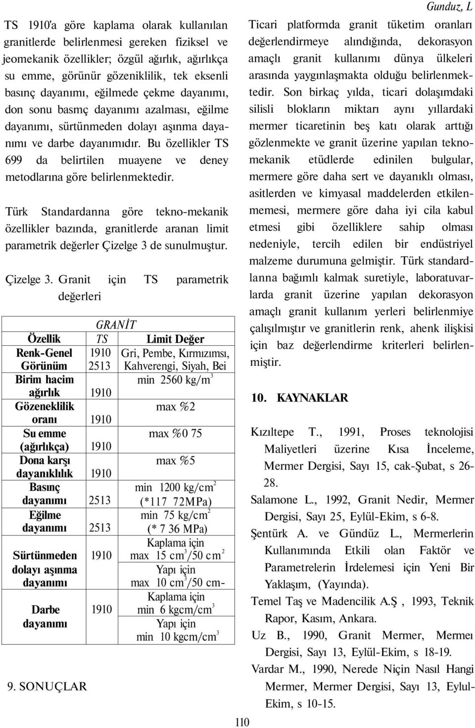 Bu özellikler TS 699 da belirtilen muayene ve deney metodlarına göre belirlenmektedir.