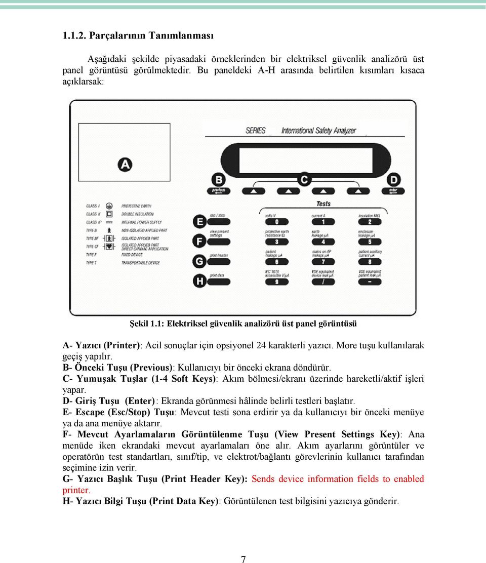 More tuşu kullanılarak geçiş yapılır. B- Önceki Tuşu (Previous): Kullanıcıyı bir önceki ekrana döndürür. C- Yumuşak Tuşlar (1-4 Soft Keys): Akım bölmesi/ekranı üzerinde hareketli/aktif işleri yapar.