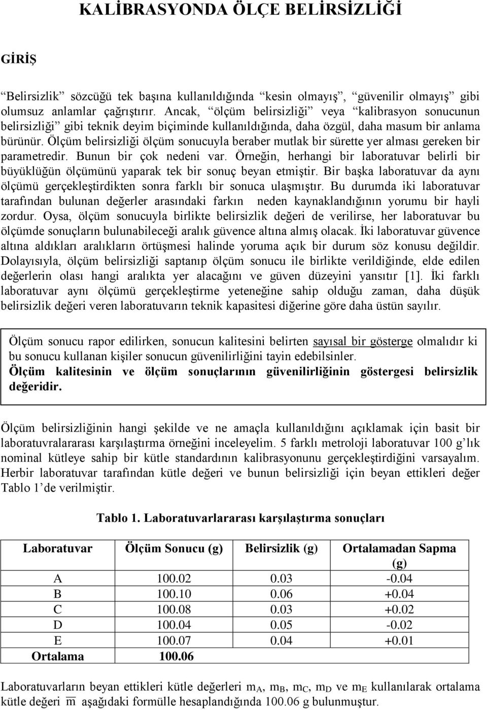 Ölçüm belirsizliği ölçüm sonucuyla beraber mutlak bir sürette yer alması gereken bir parametredir. Bunun bir çok nedeni var.