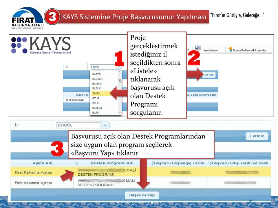 olan Destek Programı sorgulanır.